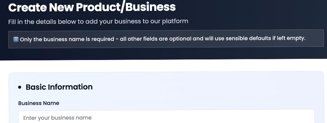 Create your business profile